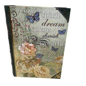 Inspirational Hardcover Journal With Floral & Butterfly Design Gold Accents Line